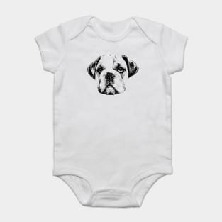 Bulldog Face Design - A Bulldog Christmas Gift Baby Bodysuit